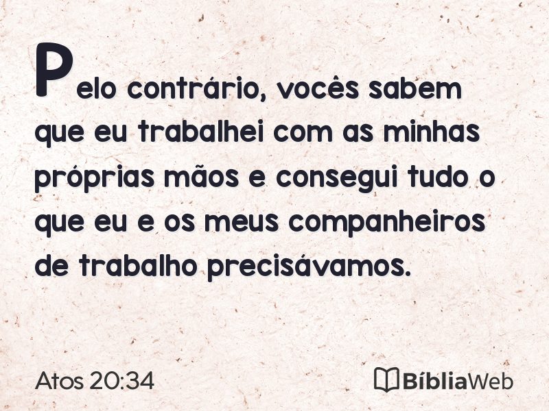 Atos 20:34 em imagem para compartilhar