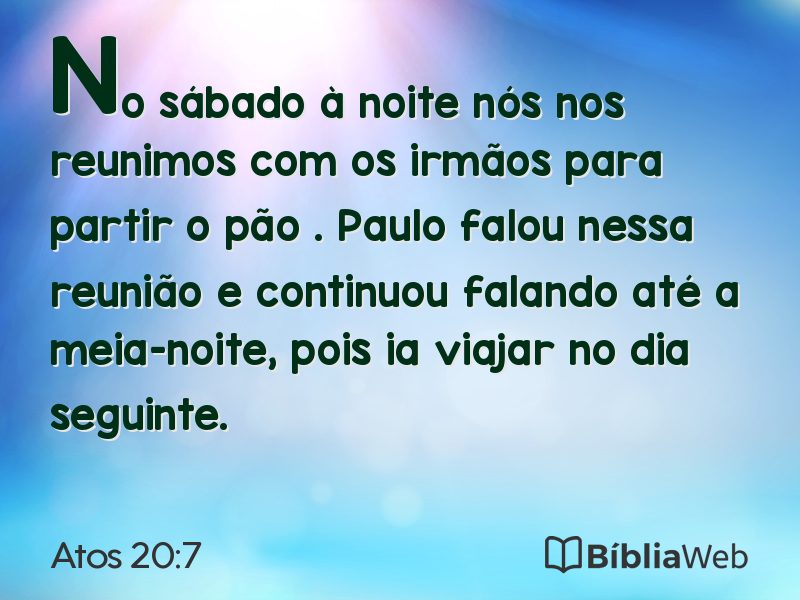 Atos 20:7 em imagem para compartilhar