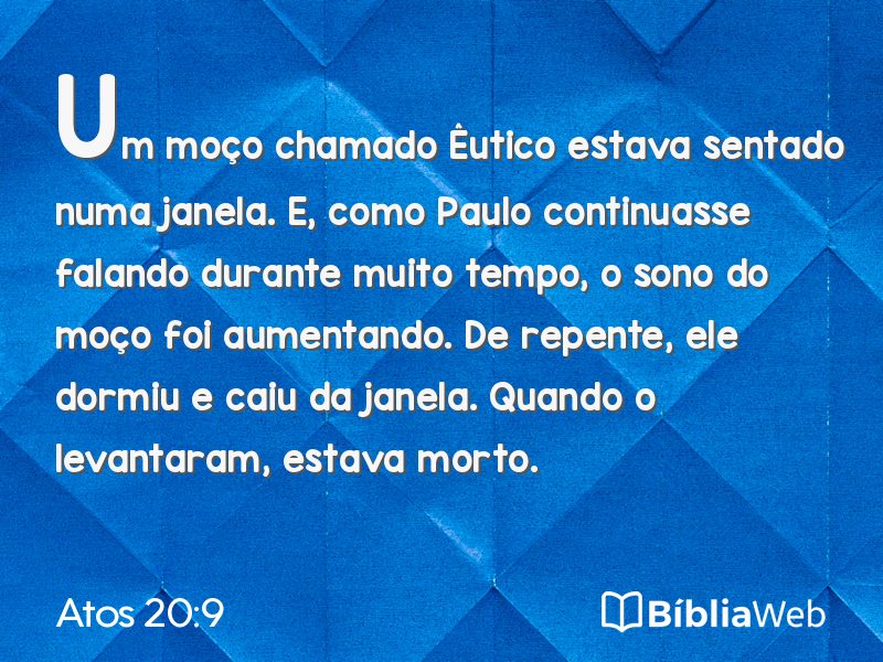Atos 20:9 em imagem para compartilhar