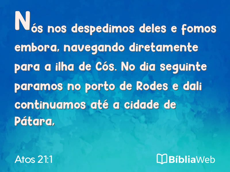 Atos 21:1 em imagem para compartilhar