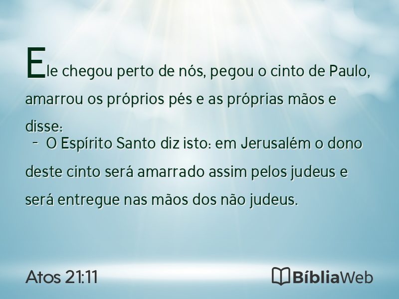 Atos 21:11 em imagem para compartilhar