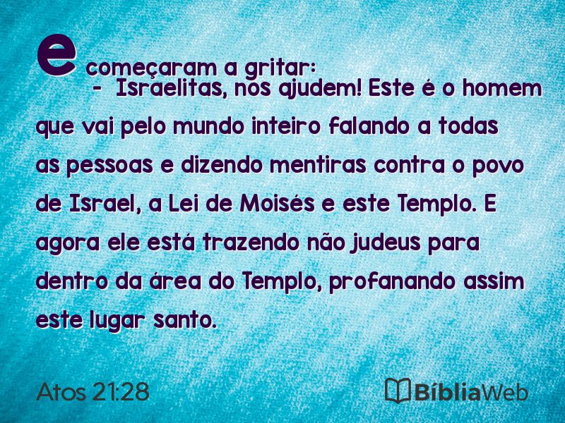 Atos 21:28 em imagem para compartilhar