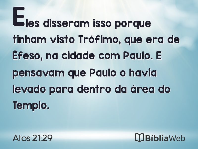 Atos 21:29 em imagem para compartilhar