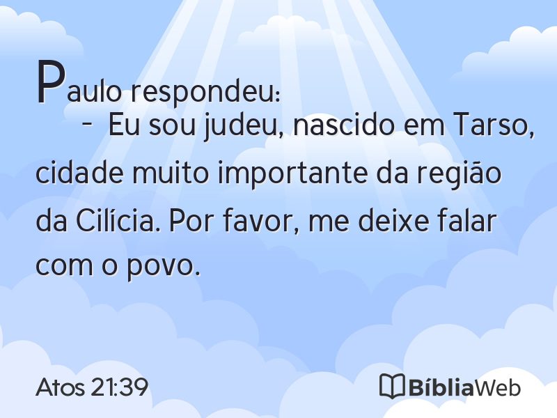 Atos 21:39 em imagem para compartilhar
