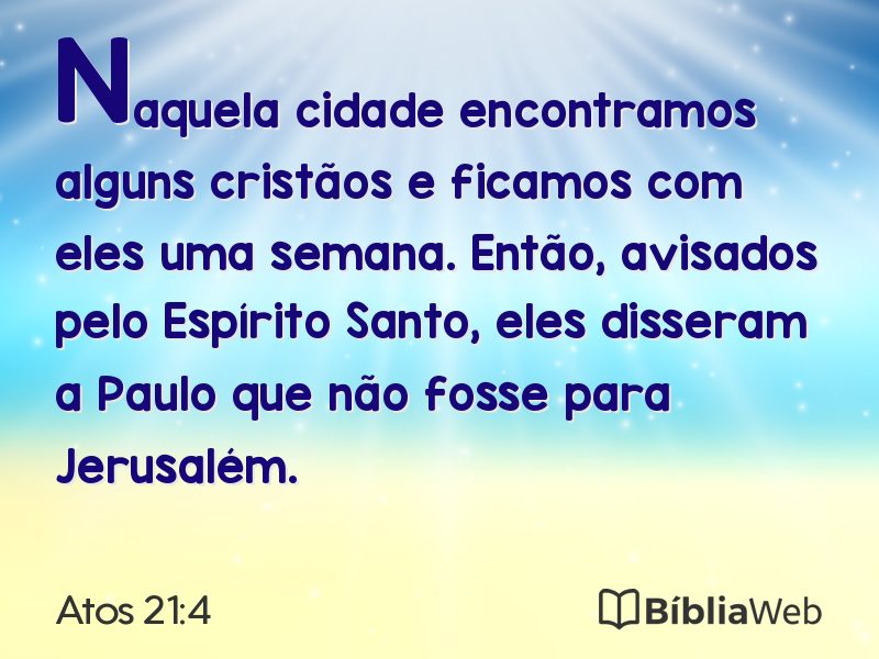 Atos 21:4 em imagem para compartilhar