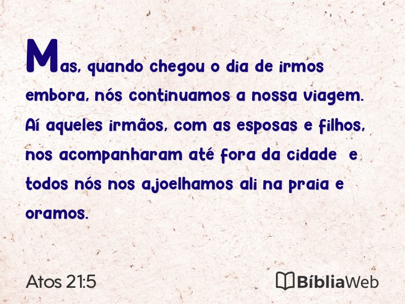 Atos 21:5 em imagem para compartilhar