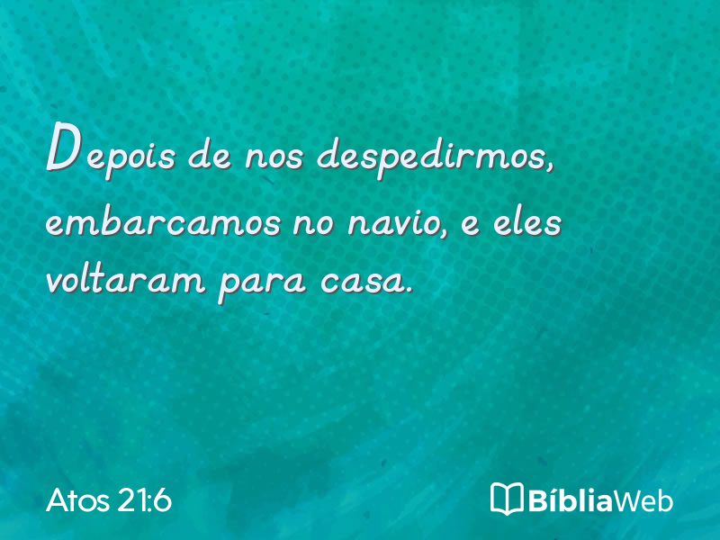 Atos 21:6 em imagem para compartilhar