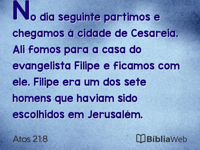 Atos 21:8 em imagem para compartilhar