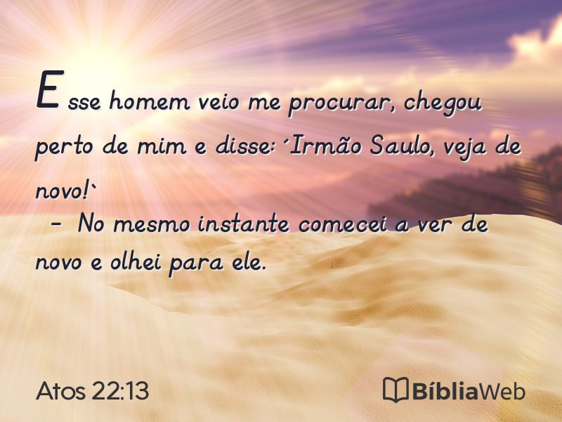 Atos 22:13 em imagem para compartilhar