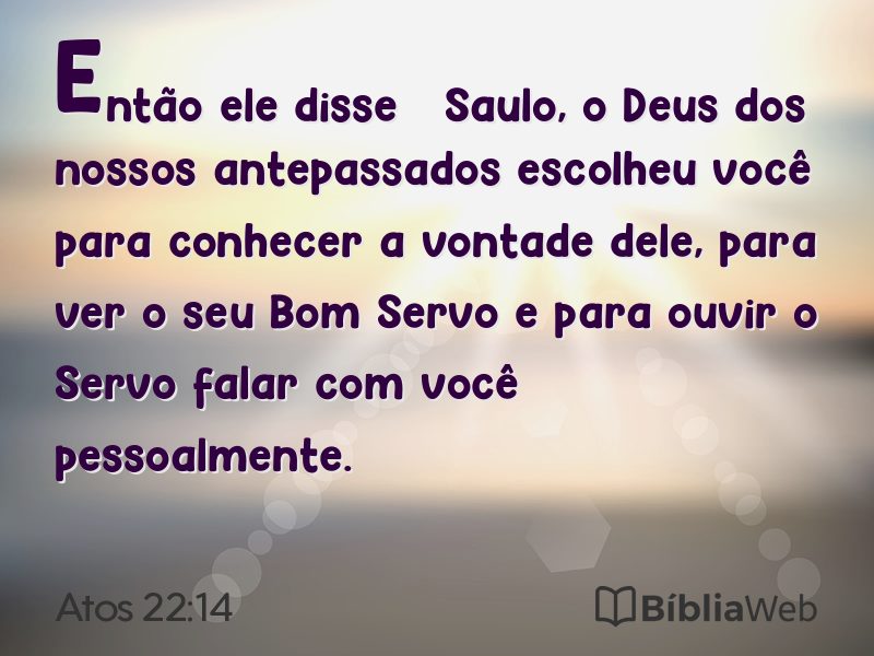 Atos 22:14 em imagem para compartilhar