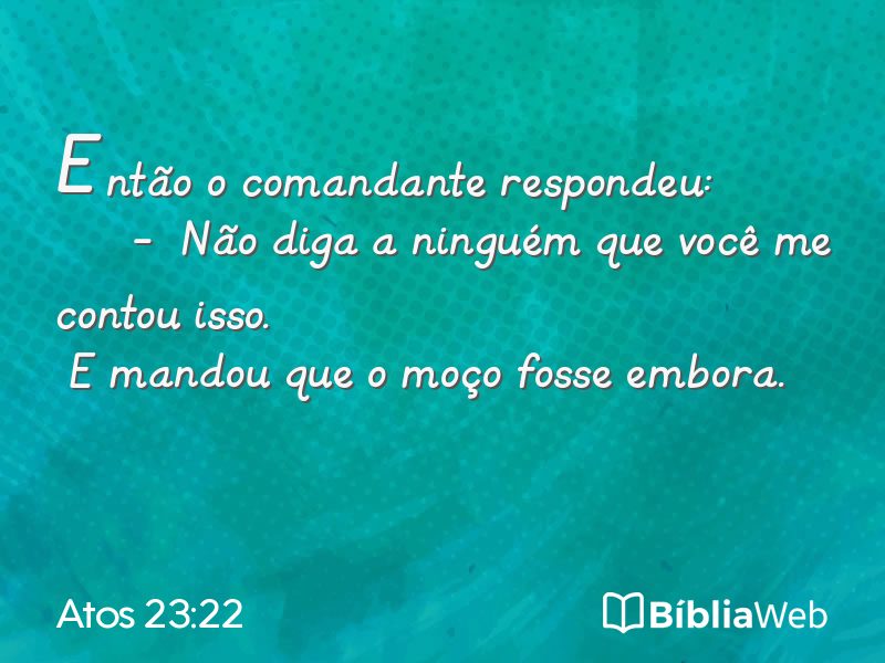Atos 23:22 em imagem para compartilhar