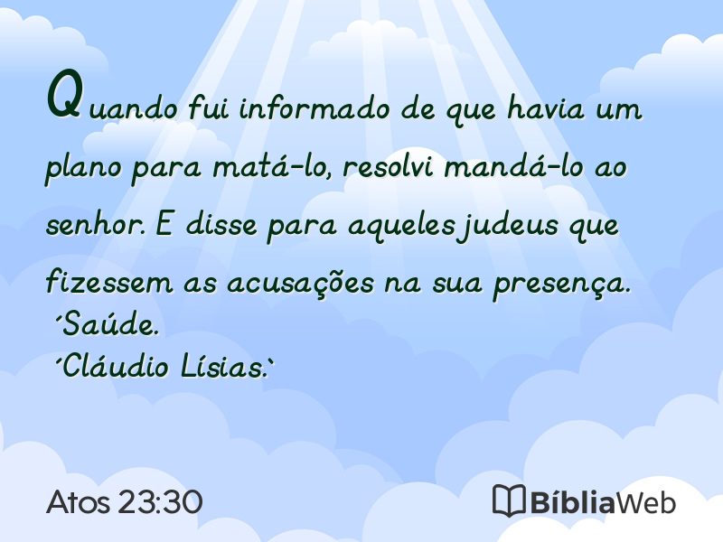 Atos 23:30 em imagem para compartilhar