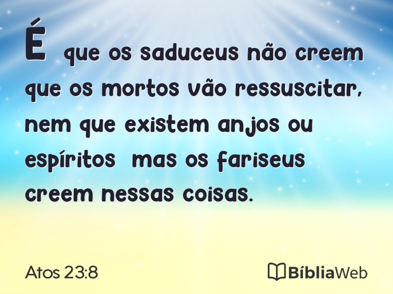 Atos 23:8 em imagem para compartilhar