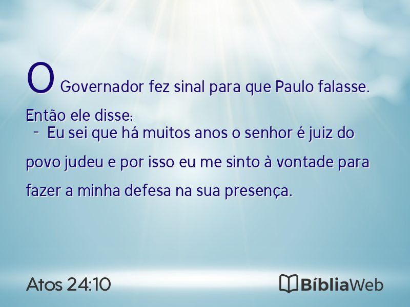 Atos 24:10 em imagem para compartilhar