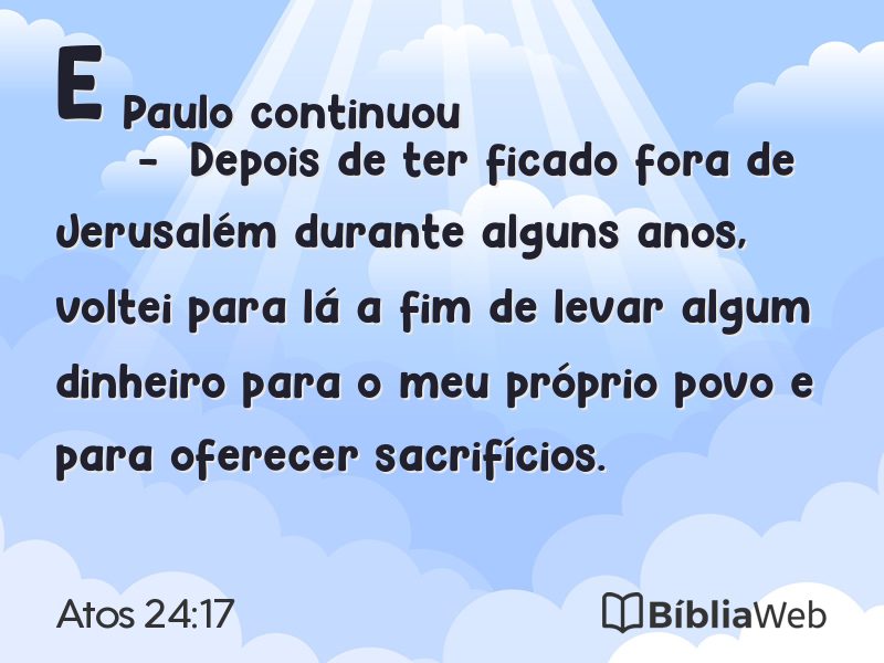Atos 24:17 em imagem para compartilhar