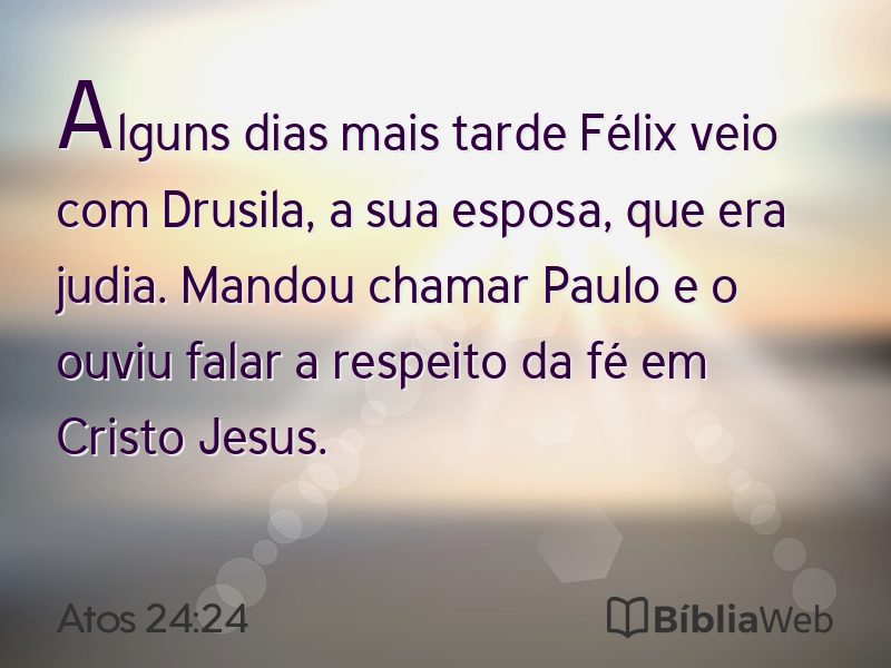 Atos 24:24 em imagem para compartilhar