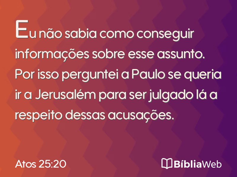 Atos 25:20 em imagem para compartilhar