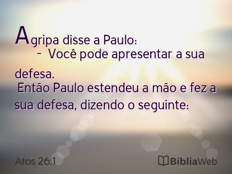 Atos 26:1 em imagem para compartilhar
