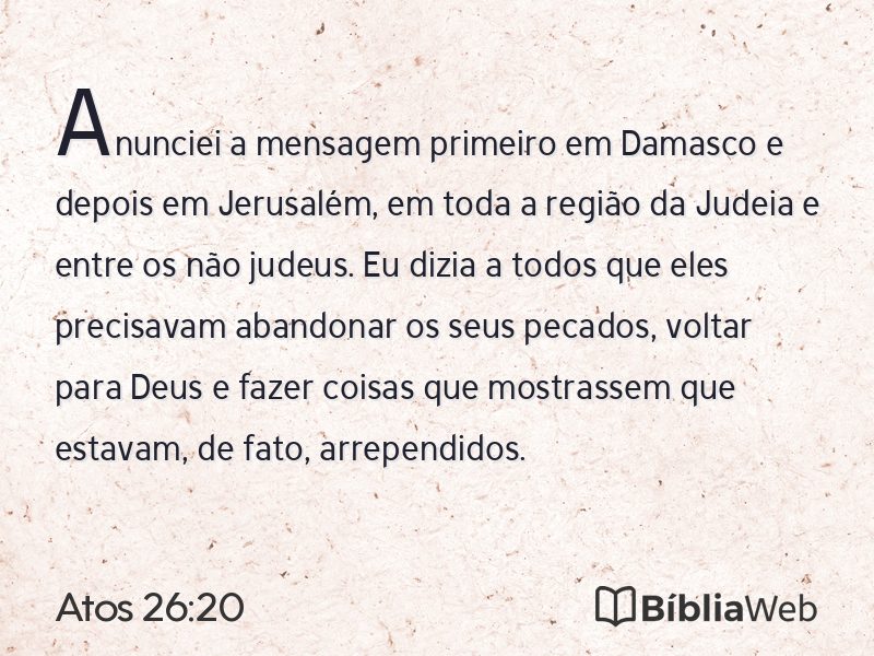 Atos 26:20 em imagem para compartilhar