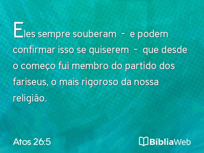 Atos 26:5 em imagem para compartilhar