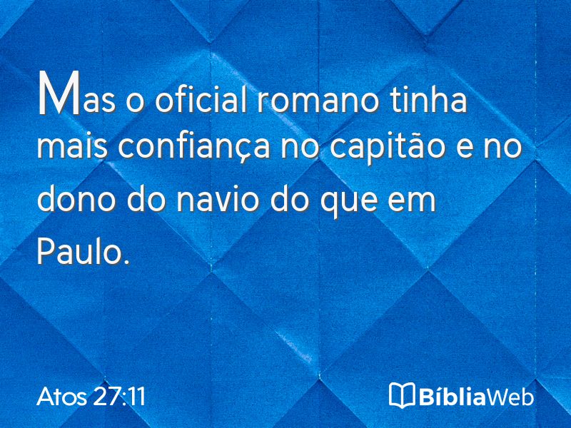 Atos 27:11 em imagem para compartilhar