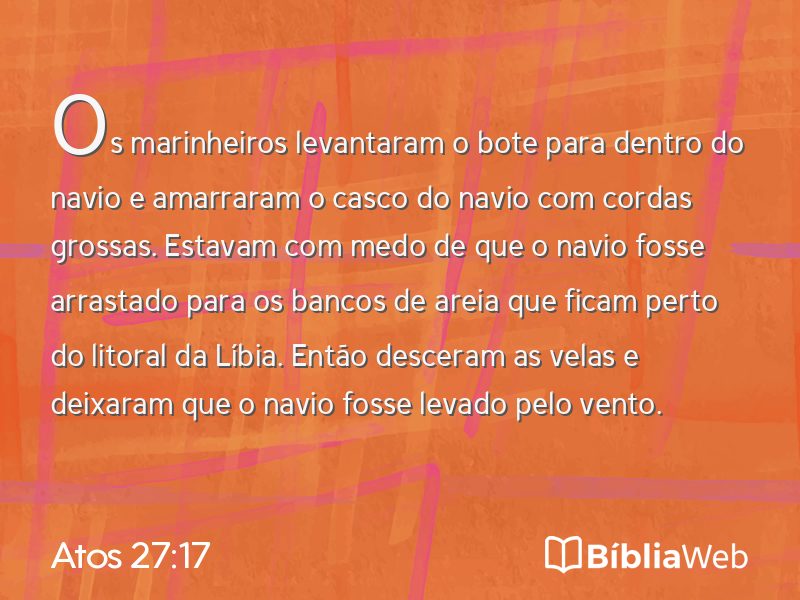 Atos 27:17 em imagem para compartilhar