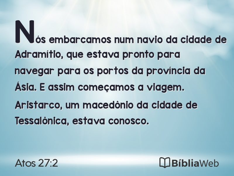 Atos 27:2 em imagem para compartilhar