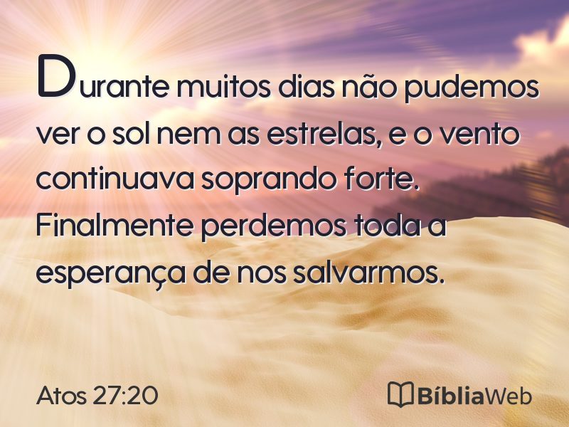 Atos 27:20 em imagem para compartilhar
