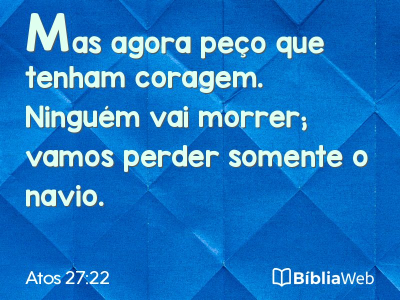 Atos 27:22 em imagem para compartilhar