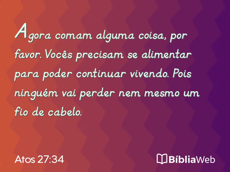 Atos 27:34 em imagem para compartilhar
