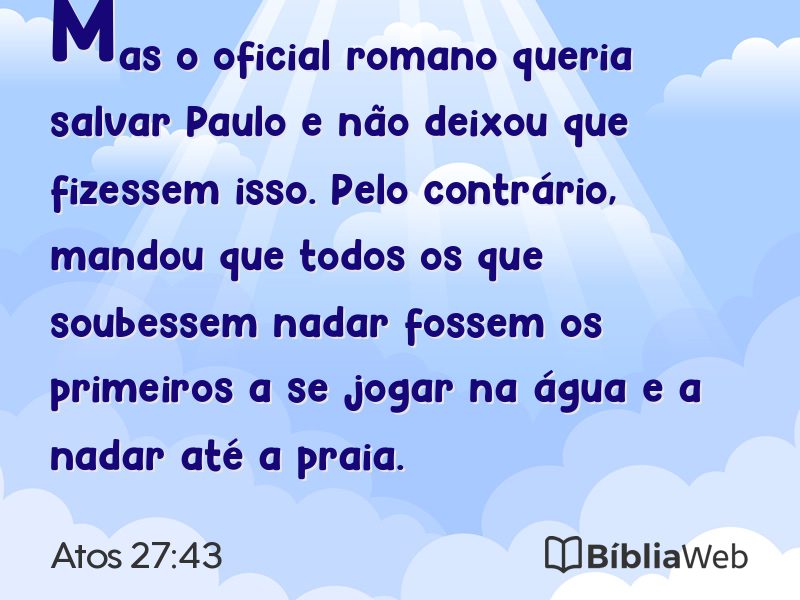 Atos 27:43 em imagem para compartilhar