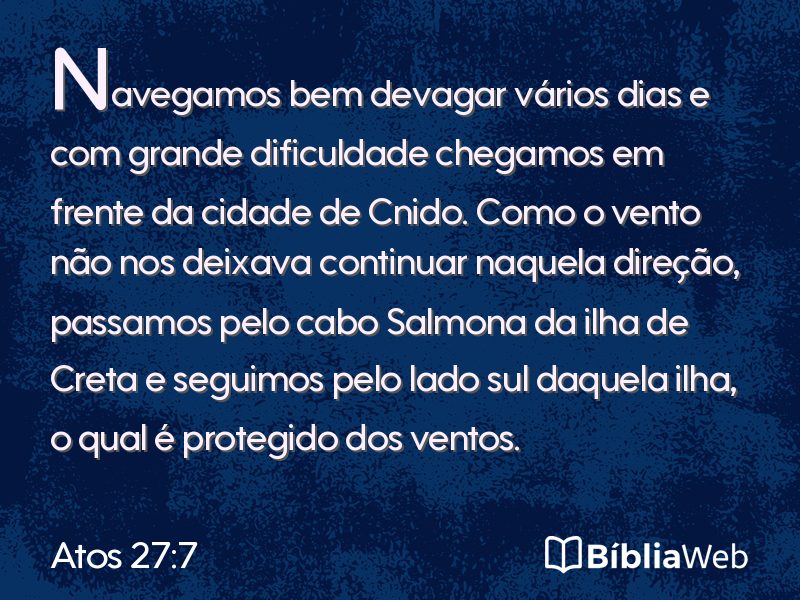 Atos 27:7 em imagem para compartilhar