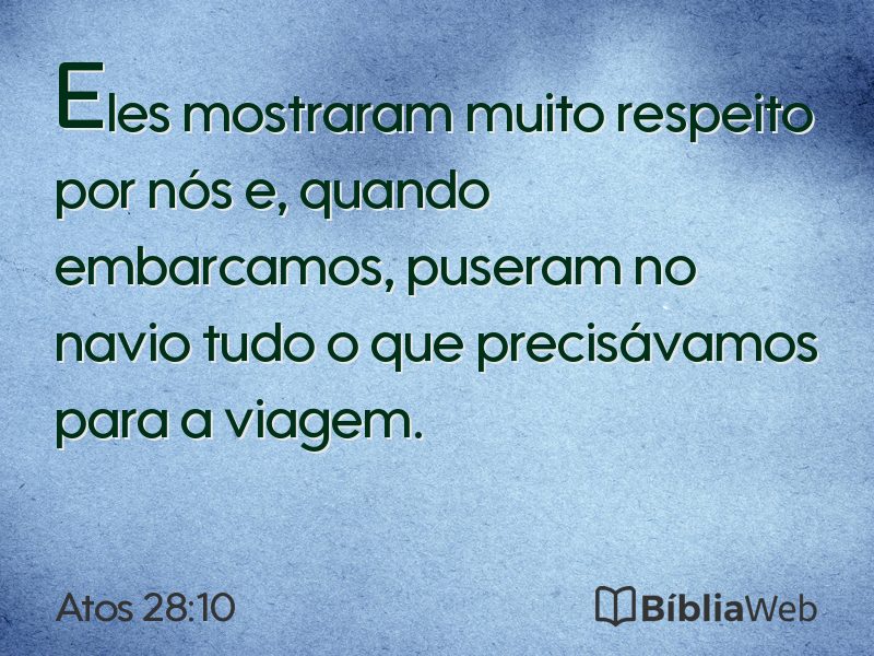 Atos 28:10 em imagem para compartilhar