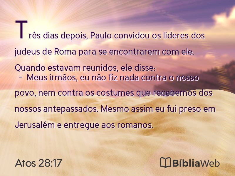 Atos 28:17 em imagem para compartilhar