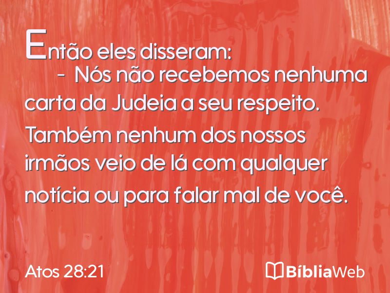 Atos 28:21 em imagem para compartilhar