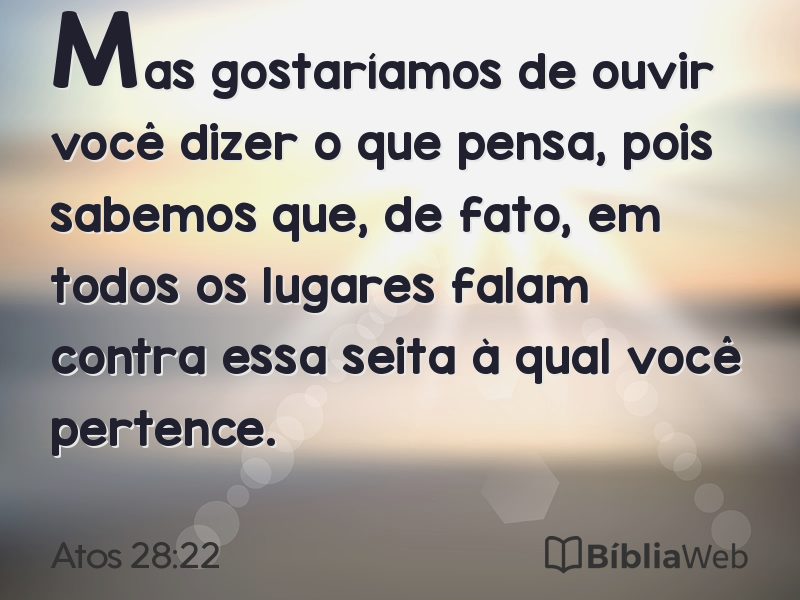 Atos 28:22 em imagem para compartilhar