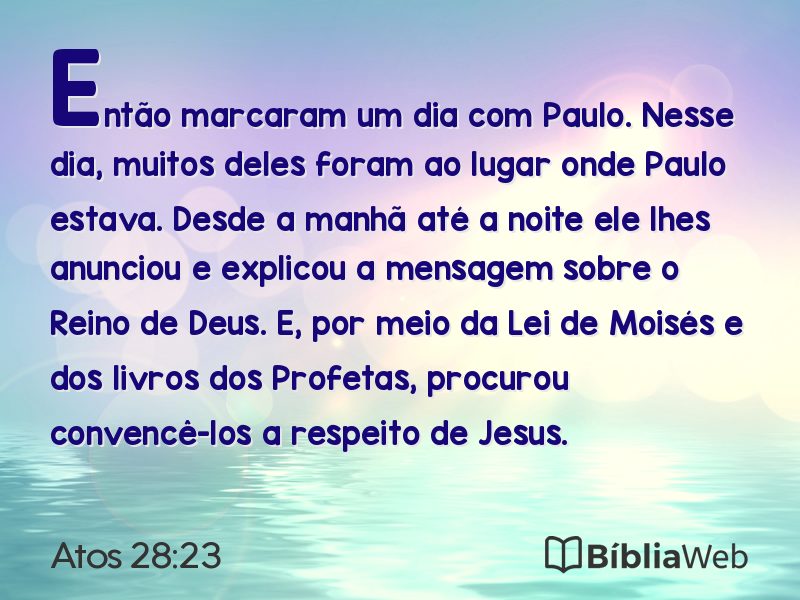 Atos 28:23 em imagem para compartilhar