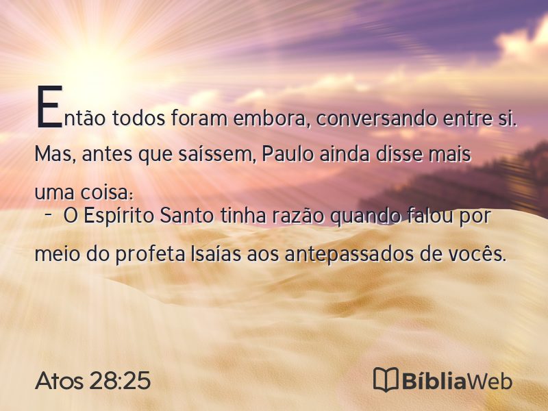 Atos 28:25 em imagem para compartilhar