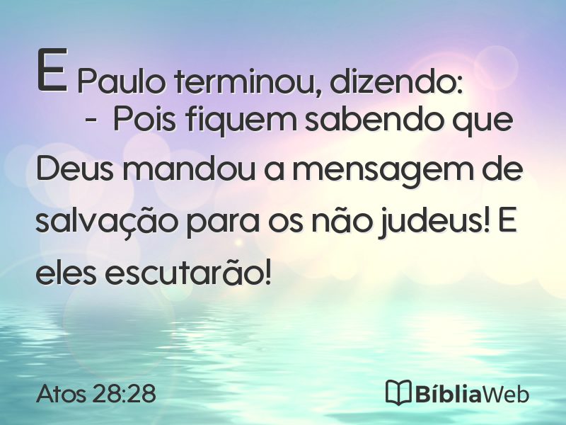 Atos 28:28 em imagem para compartilhar