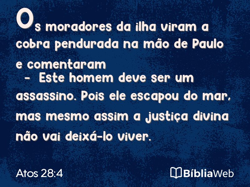Atos 28:4 em imagem para compartilhar