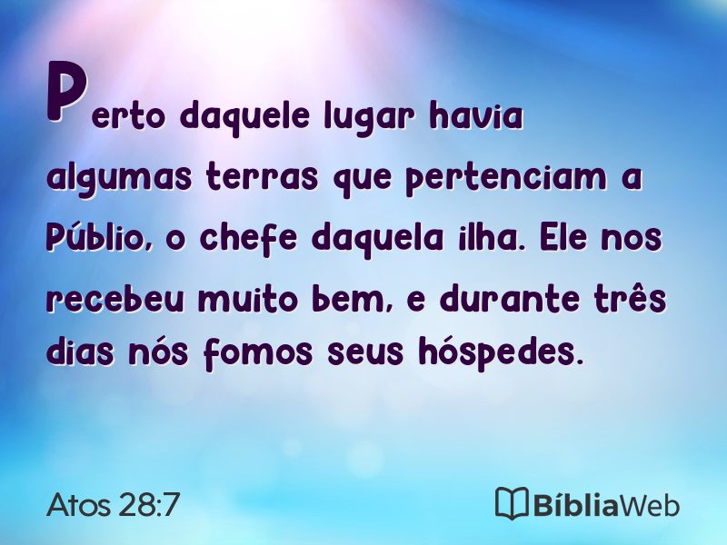 Atos 28:7 em imagem para compartilhar