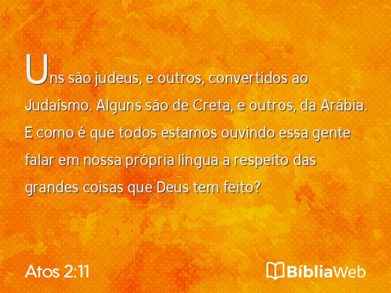 Atos 2:11 em imagem para compartilhar