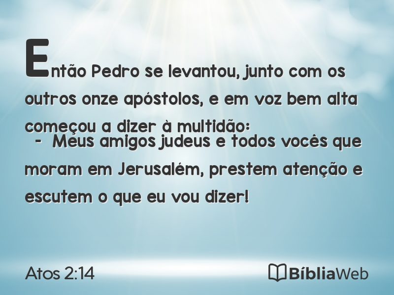 Atos 2:14 em imagem para compartilhar