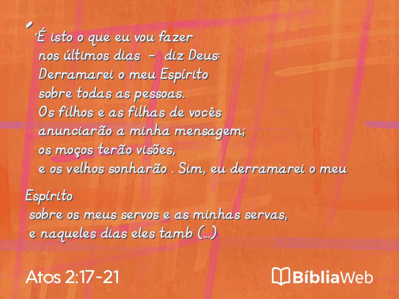 Atos 2:17-21 em imagem para compartilhar