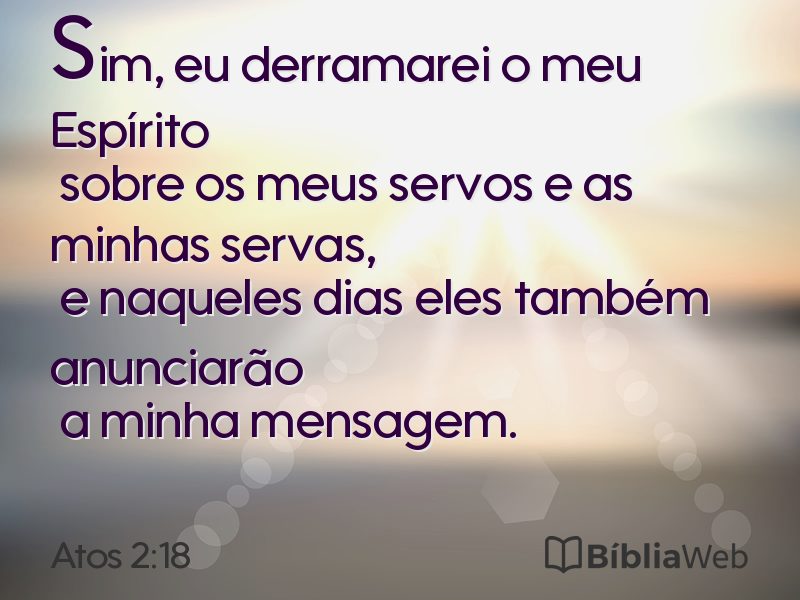 Atos 2:18 em imagem para compartilhar