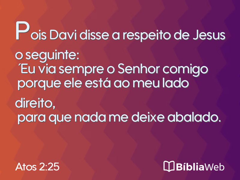 Atos 2:25 em imagem para compartilhar