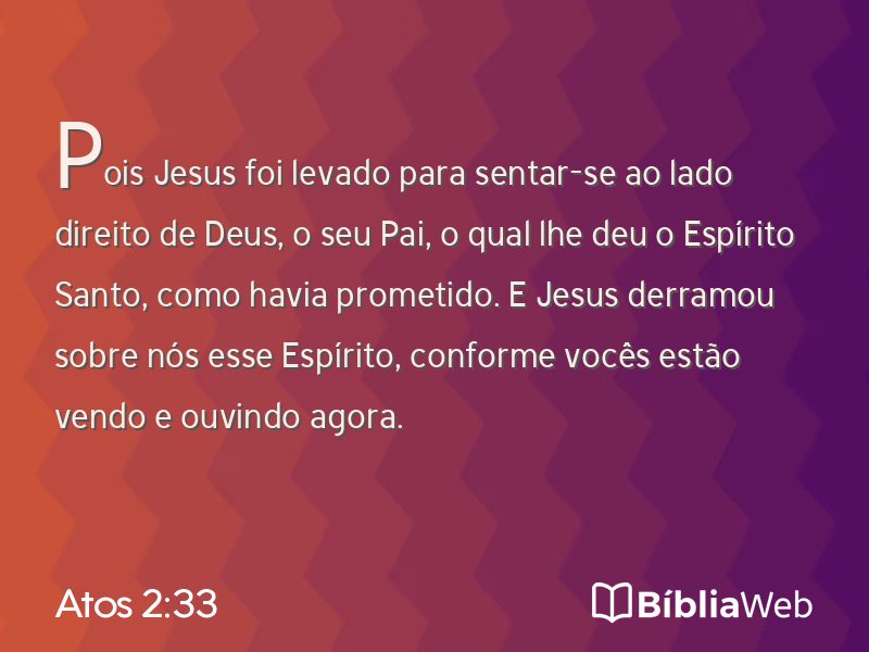 Atos 2:33 em imagem para compartilhar