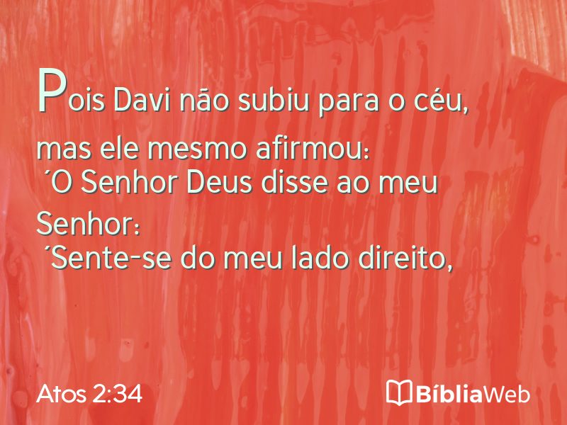 Atos 2:34 em imagem para compartilhar