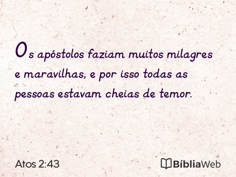 Atos 2:43 em imagem para compartilhar