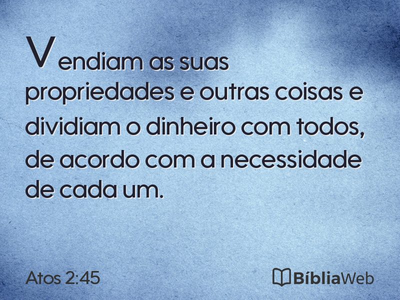 Atos 2:45 em imagem para compartilhar